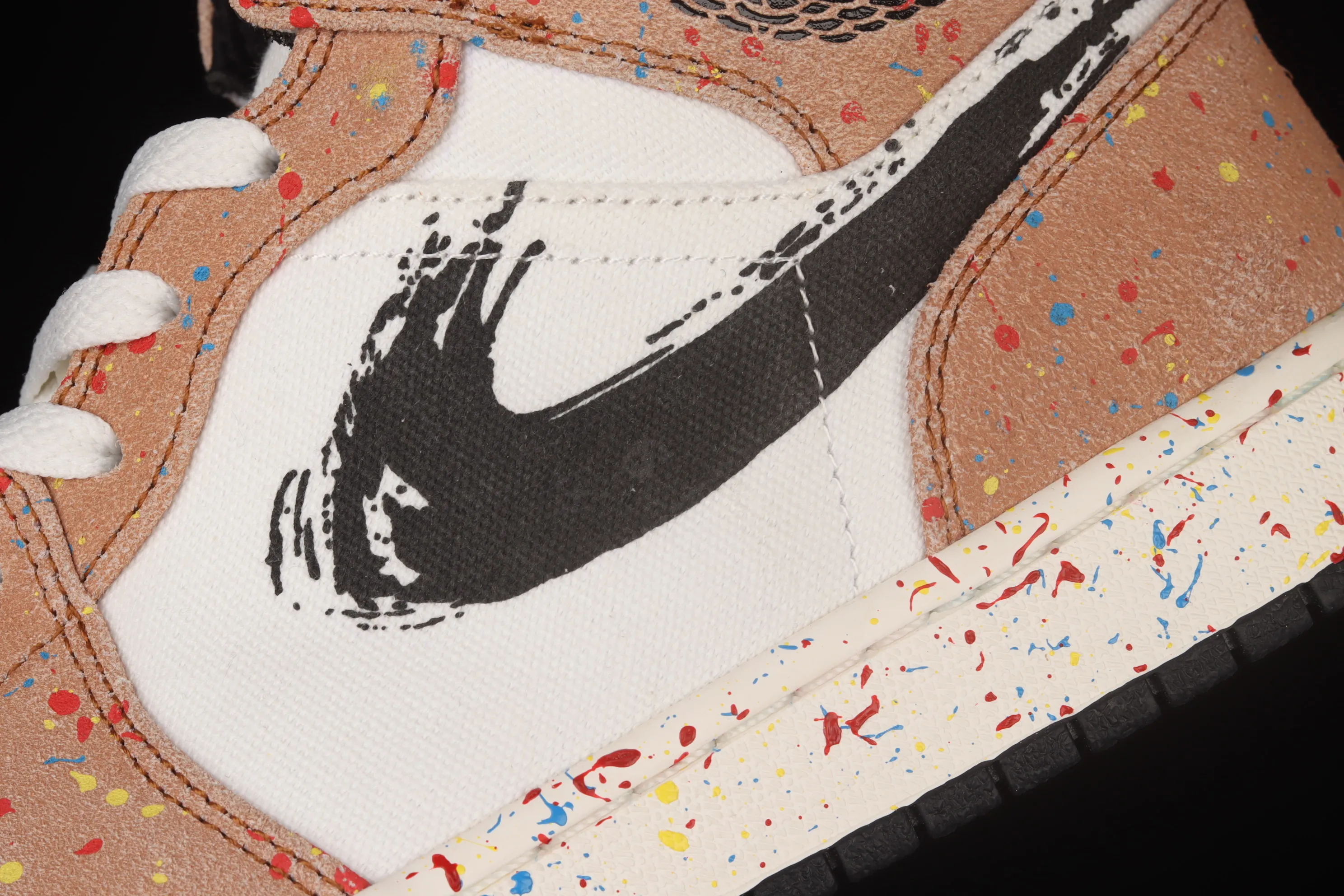 All categories Air Jordan Jordan series basketball shoes Air Jordan 1 Mid Air Jordan 1 Mid AJ1 Joe 1 watercolor ink fluorescent Zhongbang basketball shoes DA8005-100